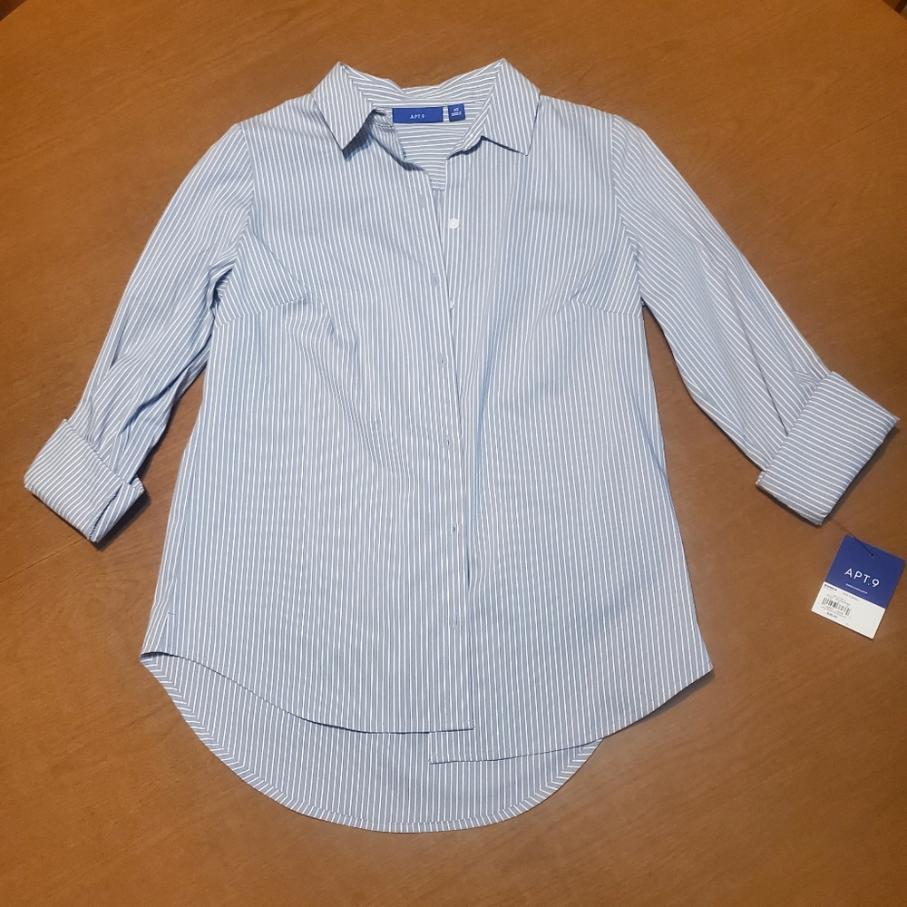 Gray and White striped dress shirt